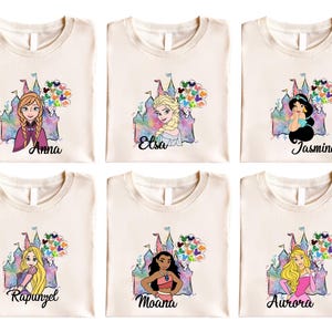 Disney Princess T-shirt, Disney Girls Vacation 2025 Tee, Princess Rapunzel Shirt, Princess Snow White Tee, Cinderella Top, Princess Ariel