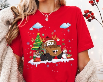 Pixar Tow Mater Christmas Shirt, Disney Cars Tow Mater T-Shirt, Disneyland Christmas Party Tee, Christmas Lights Holiday Sweatshirt