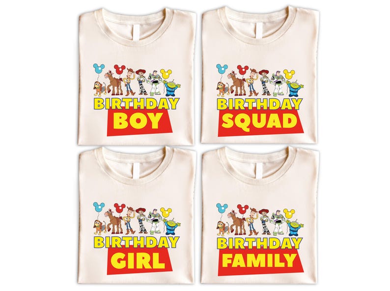 Camiseta de cumpleaños de Toy Story para niño y niña, camiseta de fiesta de cumpleaños familiar de Disney, camiseta del equipo de cumpleaños de Pixar, camiseta de cumpleaños del sheriff Woody Jessie imagen 4