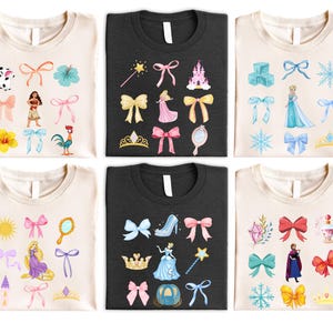 Disneyland Princess Matching Coquette Shirt, Princess Coquette Bow Shirt, Disney Princess Squad Shirt, Disney Girls Shirt, Disney Princess Trip Shirt. Princess  Moana, Princess  Rapunzel, Princess  Cinderella, Princess  Elsa, Princess Aurora, Princess Elsa, Princess Nala, Princess women shirt, girls trip shirt, girls weekend tee, gift for girls