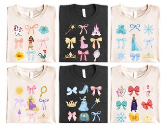 Disneyland Princess Coquette Shirt, Snow White T-shirt, Cinderella Tees, Rapunzel, Princess Ariel Tees, Princess Jasmine, Girls Trip Gift