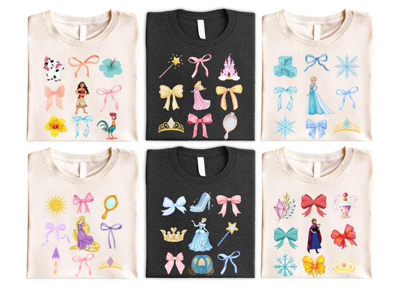 Disneyland Princess Matching Coquette Shirt, Princess Coquette Bow Shirt, Disney Princess Squad Shirt, Disney Girls Shirt, Disney Princess Trip Shirt. Princess  Moana, Princess  Rapunzel, Princess  Cinderella, Princess  Elsa, Princess Aurora, Princess Elsa, Princess Nala, Princess women shirt, girls trip shirt, girls weekend tee, gift for girls