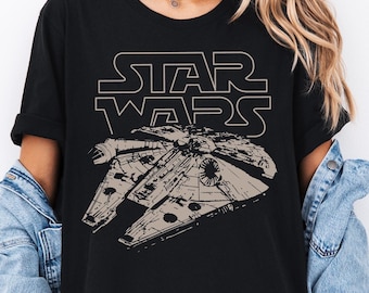 Disney Star Wars Millennium Falcon-shirt, Han Solo Millennium Falcon-shirt, Star Wars Rebellion Ships-T-shirt, Disney Galaxy's Edge T-shirt