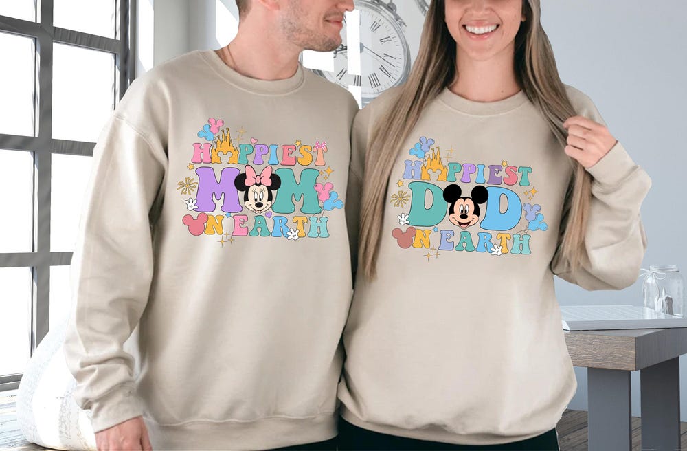 Disney Mom Dad Matching Sweatshirts, Minnie Mama Sweatshirt, Mickey Dad Hoodie, Disneyland Mom Sweatshirt, Disneyworld Dad Shirt