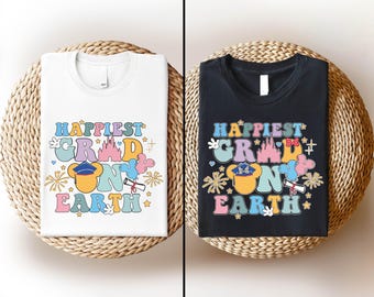 Disney afstudeershirt, shirt gelukkigste afstudeerder op aarde, Minnie Mickey afstudeershirt, Disney afstudeerreis shirt, familiematching afgestudeerd shirt