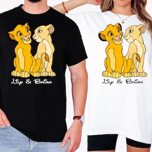 Personalized Disney Lion King Couple Shirt, Custom Simba and Nala T-Shirt, Lion King Couple Matching Tee, Disneyland Couple Vacation Shirt