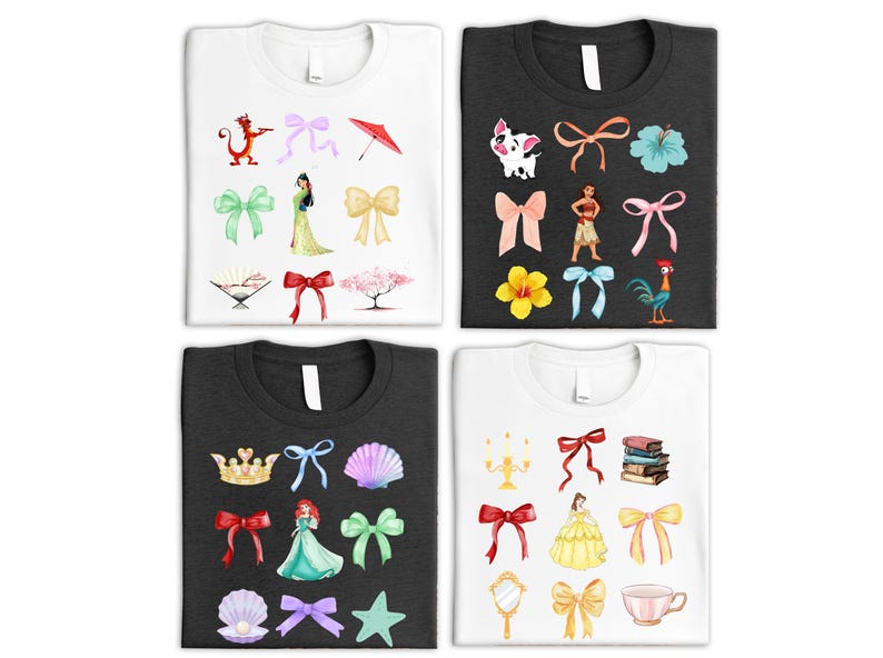 Disneyland Prinsessan Coquette T-shirt, Snövit T-shirt, Askungen T-shirts, Rapunzel, Prinsessan Ariel T-shirts, Prinsessan Jasmine, Flickresepresent bild 6