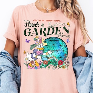 Micky Freunde Blumen und Garten Festival Shirt, Daisy Duck Epcot International T-Shirt, Disney Epcot T-Shirt, Disneyland Familien Ausflug T-Shirt