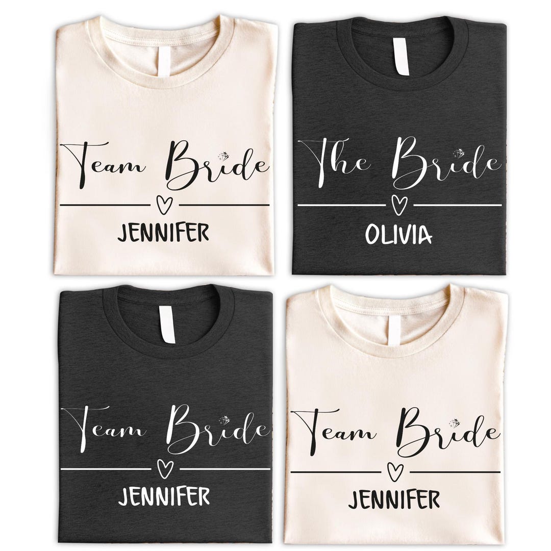 Custom the Bride and Team Bride Shirts, Bachelorette Party Shirts ...