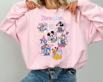 Disneyland 70th Anniversary Sweatshirt, Disney Mickey & Friends 70 Years of Magic Hoodie, Mickey And Friends Sweat, 70th Anniversary shirt
