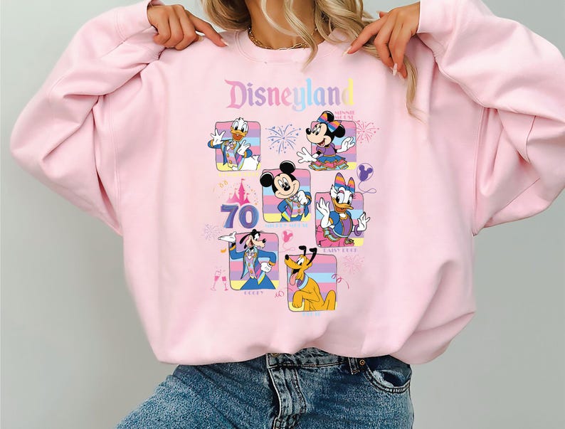 Disneyland 70th Anniversary Sweatshirt, Disney Mickey & Friends 70 Years of Magic Hoodie, Mickey And Friends Sweat, 70th Anniversary shirt