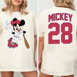 Personalized Disney Mickey Baseball Shirt, Wdw Baseball Team Matching T-Shirt, Disneyland Baseball Team Trip Tee, Game Day Gift Tee