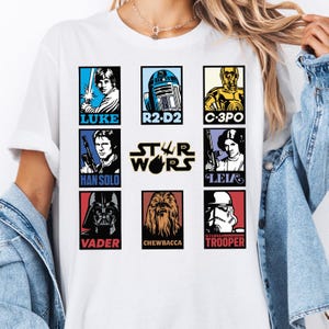 Disney Star Wars Characters Shirt, Retro Star Wars T-Shirt, Galaxy&#39;s Edge Shirt, Darth Vader Stormtrooper Shirt,Disneyland Trip Matching Tee