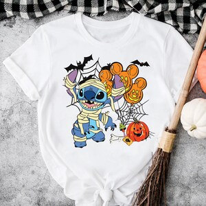 Disney Stitch an Angel Halloween Shirt, Stitch Angel Couple T-Shirt, Disney Trick or Treat Matching Shirt, Disneyland Spooky Season Shirt