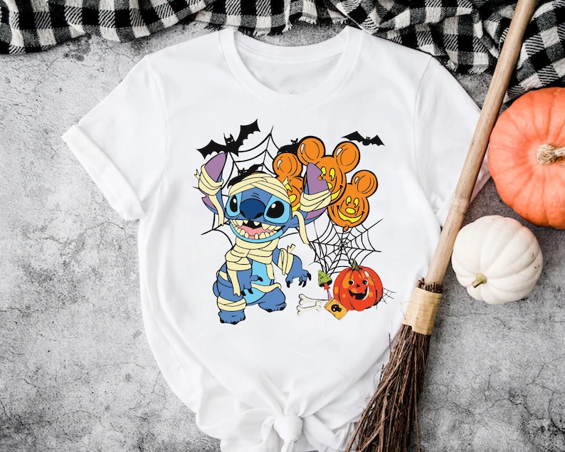 Disney Stitch an Angel Halloween Shirt, Stitch Angel Couple T-Shirt, Disney Trick or Treat Matching Shirt, Disneyland Spooky Season Shirt