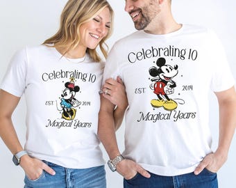 Disney verjaardag shirt, Mickey Minnie bruiloft T-shirt, Disney Valentijnsdag T-shirt, Mickey man vrouw magische jaren sweater
