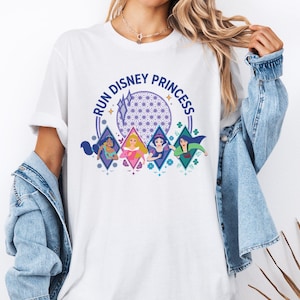 Prinzessinnen Laufshirt, Disney Halbmaraton 2025 Shirt, Disney Schneewittchen Jasmin Mulan Run T-Shirt