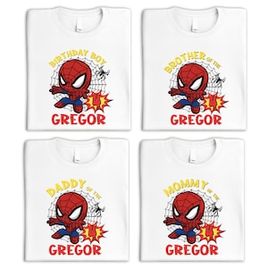Shirt verjaardag jongen Spiderman, Disney superheld verjaardag familie-uitstapje T-shirt, aangepaste Disneyland verjaardag vakantie T-shirt, cadeau voor feestvarken