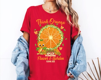 Disney Epcot International Flower and Garden Festival 2026 T-shirt, Epcot Think Orange T-shirt, Epcot Orange Fågel T-shirt, Disney Epcot Trip T-shirt