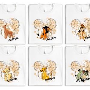 Maglietta della famiglia Il Re Leone, Maglietta Disney Vacation 2025, Maglietta della famiglia Disneyland, Maglietta personalizzata Il Re Leone, Maglietta Disney Simba Nala Mufasa