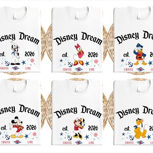 Mickey & Friends Disney Dream Est 2026 Matching Shirt, Disney Cruise Line Group T-Shirt, Disney Mickey Cruise Shirt, Wdw Cruise Gift Tee