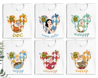 Disney Snow White and Seven Dwarfs Group Shirt, Disney Princess Snow White T-Shirt, Magic Kingdom T-Shirt, Disneyland Family Vacation Tee