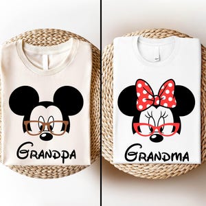 Disney Grandma Grandpa Shirt, Mickey & Minnie Grandparents T-Shirt, Grandparents Matching Gift Tee, Magic Kingdom Shirt, Wdw Adult Tee