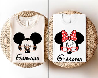 Disney Grandma Grandpa Shirt, Mickey & Minnie Grandparents T-Shirt, Grandparents Matching Gift Tee, Magic Kingdom Shirt, Wdw Adult Tee