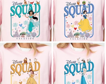 Disney Squad Princess Vacation Shirt,  Disneyworld Girls Trip Sweatshirt, Family Matching T-shirt, Disney Princess Group Sweater