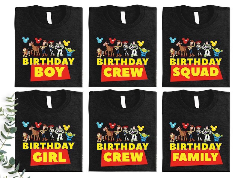 Camiseta de cumpleaños de Toy Story para niño y niña, camiseta de fiesta de cumpleaños familiar de Disney, camiseta del equipo de cumpleaños de Pixar, camiseta de cumpleaños del sheriff Woody Jessie imagen 3