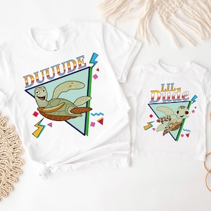 Disney Squirt & Crush Shirt, Dude und Lil Dude T-Shirt, Disney Findet Dory Shirt, Disney Papa und Sohn Geschenk Shirt, Disneyland Urlaub T-Shirt