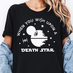 Star Wars Wenn Sie nach einem Todesstern-Shirt wünschen, Disney Mickey Ears Death Star T-Shirt, Galaxy&#39;s Edge Shirt, Disney Star Wars passendes T-Shirt