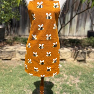 Handmade Bee print cotton Apron