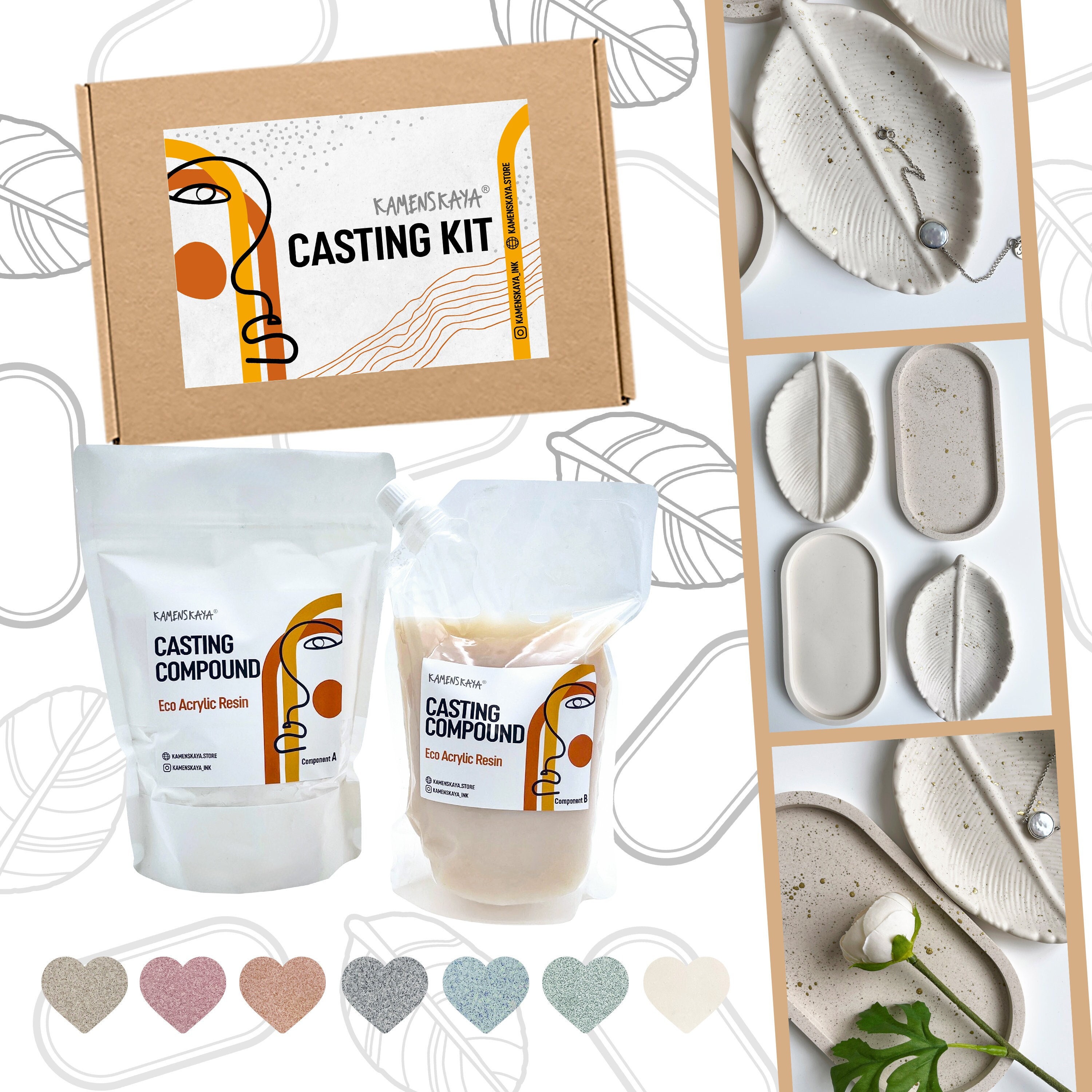 Couples Hand Holding Plaster Casting Kit (21 Piece Set)