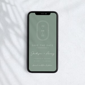 Modern Sage Green Save the Date TEXT Invitation, Electronic Save the Date Card, Wedding Save the Date Text Invite, Save the Date Electronic