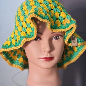 Handmade Crochet Cotton Bucket Hat: Custom Color Sun Hat