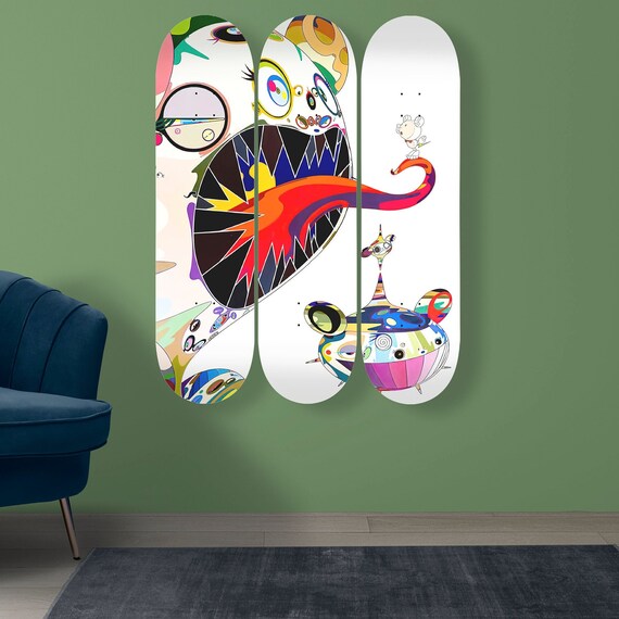 Takashi Murakami X Moma Skateboard Wall Art Pro-grade Maple - Etsy