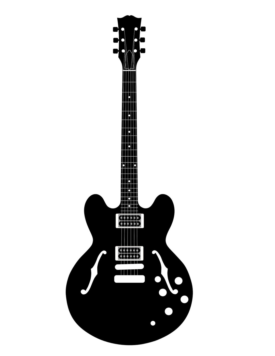 335 Hollow Body Electric Guitar SVG - Etsy