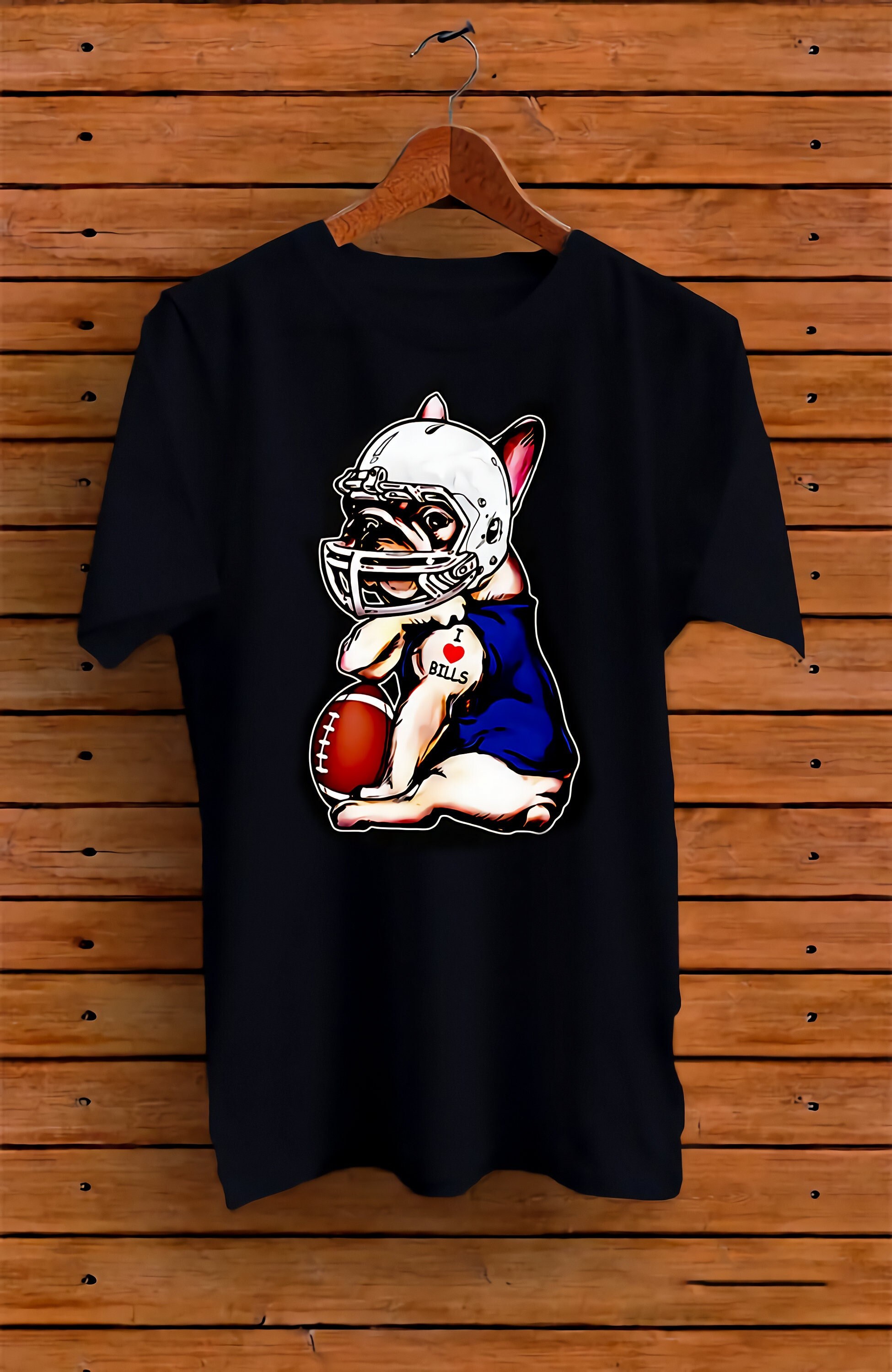 Bulldog I love Buffalo Football Tattoo T-Shirt