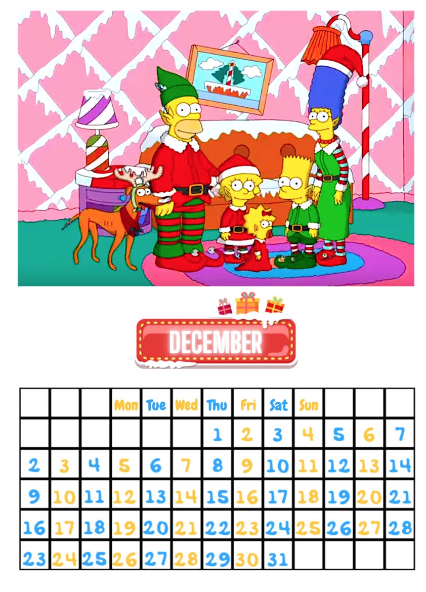 Simpsons Calendar - Etsy