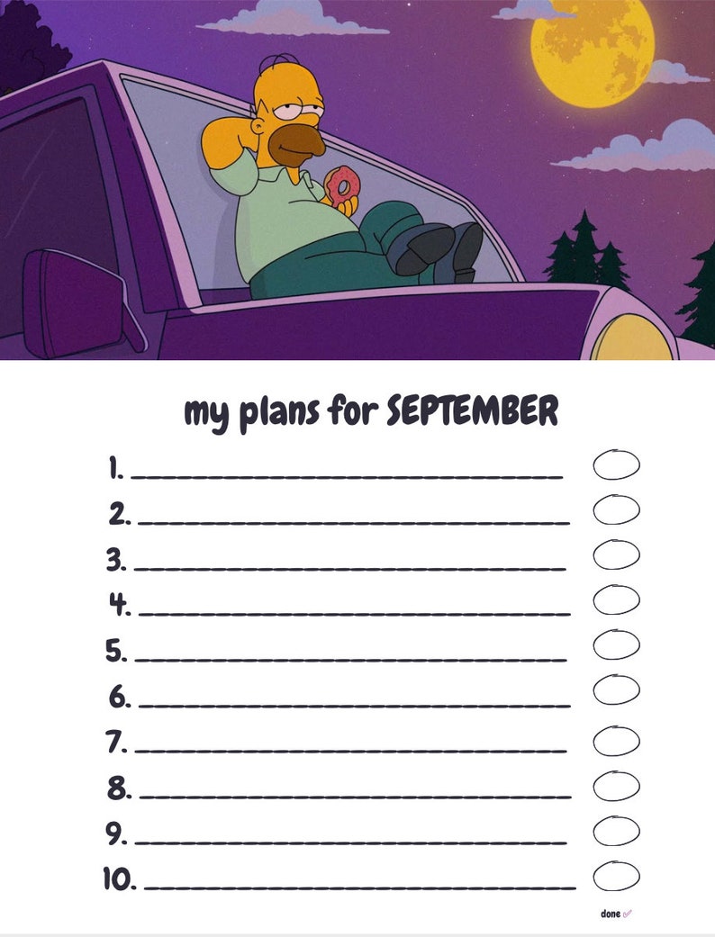 Digital Simpsons Planner Calendar 20232024 Etsy
