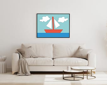 La barca dei Simpson, foto del soggiorno, poster dei Simpson, foto dei Simpson, arte della parete dei Simpson, regali dei Simpson, download digitale