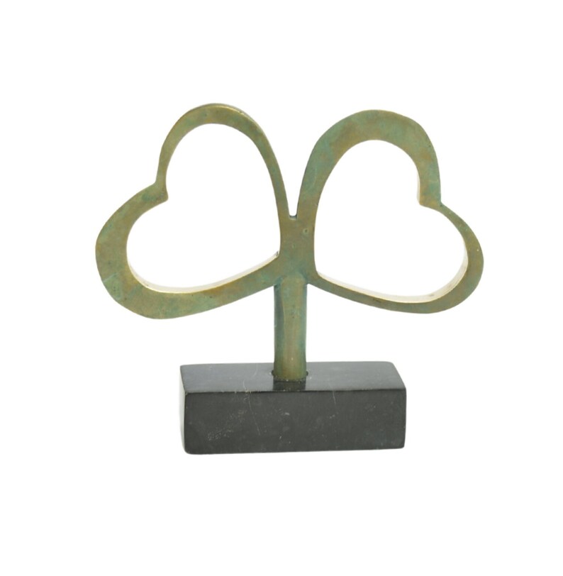 8th Anniversary Bronze Heart Sculpture of Intertwined Etsy