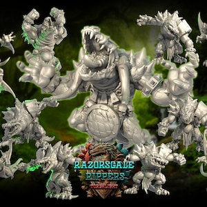 Lizard men team for Fantasy football - Torchlight - with bases
