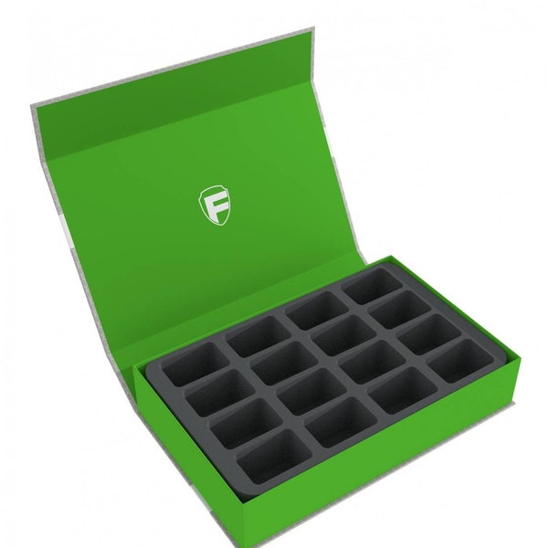 Feldherr magnetic box green for 16 Blood Bowl miniatures