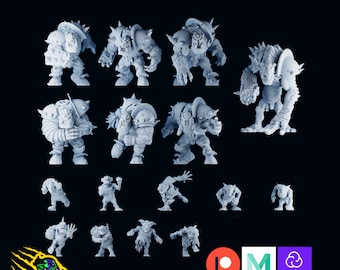Orcs noirs Brutefun Miniatures - 16 figurines avec socles