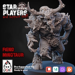 Minotaurus für Fantasy-Football mit Sockel – Ugni Miniatures