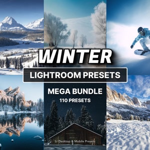 110 WINTER SNOW Bundle Lightroom Mobile and Desktop Presets, Travel Presets, White Preset, Nature Presets, Cinematic Presets, Outdoor