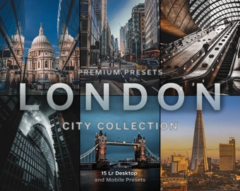 15 LONDON CITY Presets, Lightroom Preset, Mobile Presets,Desktop Presets, Street,Preset, Urban, skyscraper, Night Life, Black,Instagram