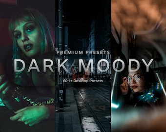 80 Dark Moody Lightroom Preset, night presets, dark presets, real estate presets, cinematic presets presets film presets portrait presets